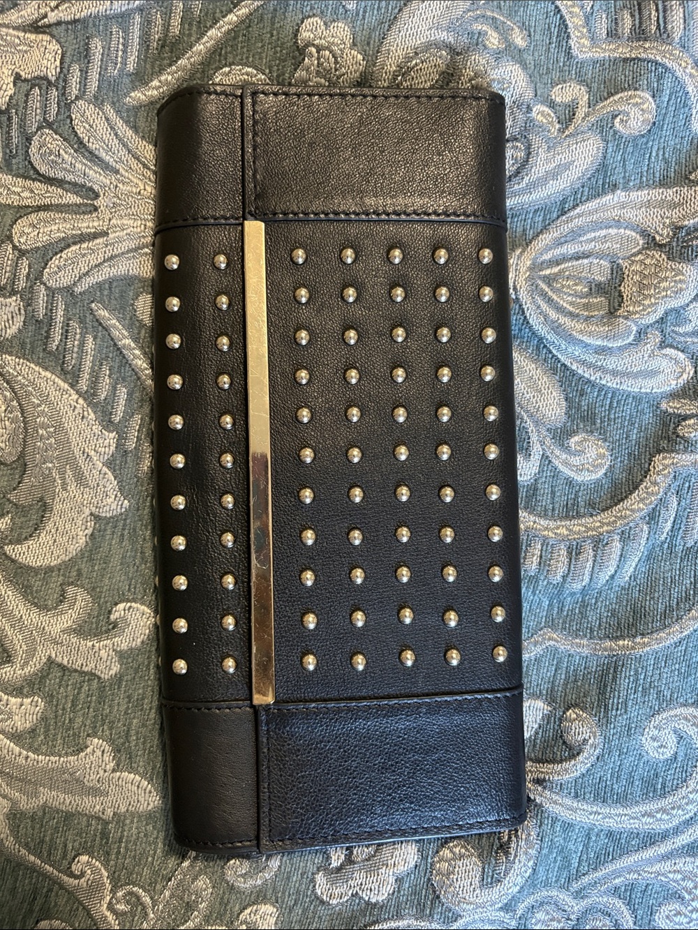 Danier Black Studded Clutch with Gold Accent
